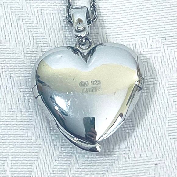 Vtg Sterling Silver Angel Wings Locket Pendant Necklace 18" Charm - Picture 5 of 8